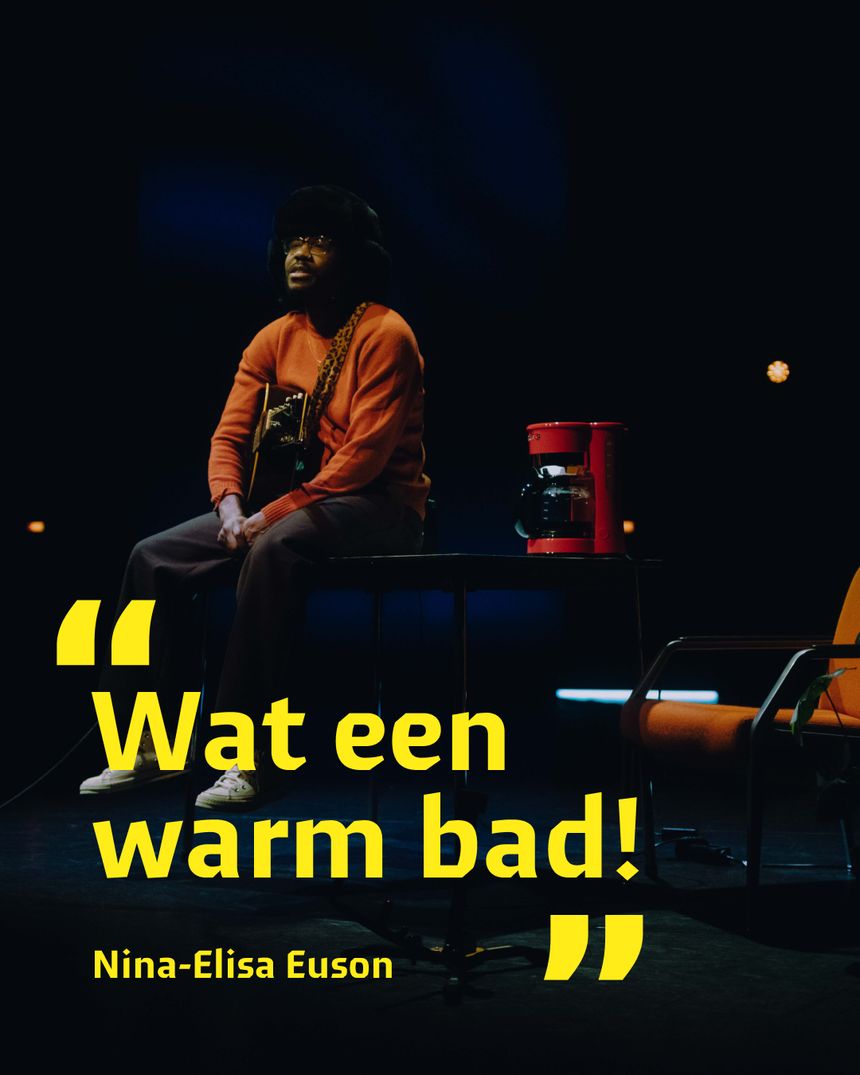 Social post met de quote Wat een warm bad
