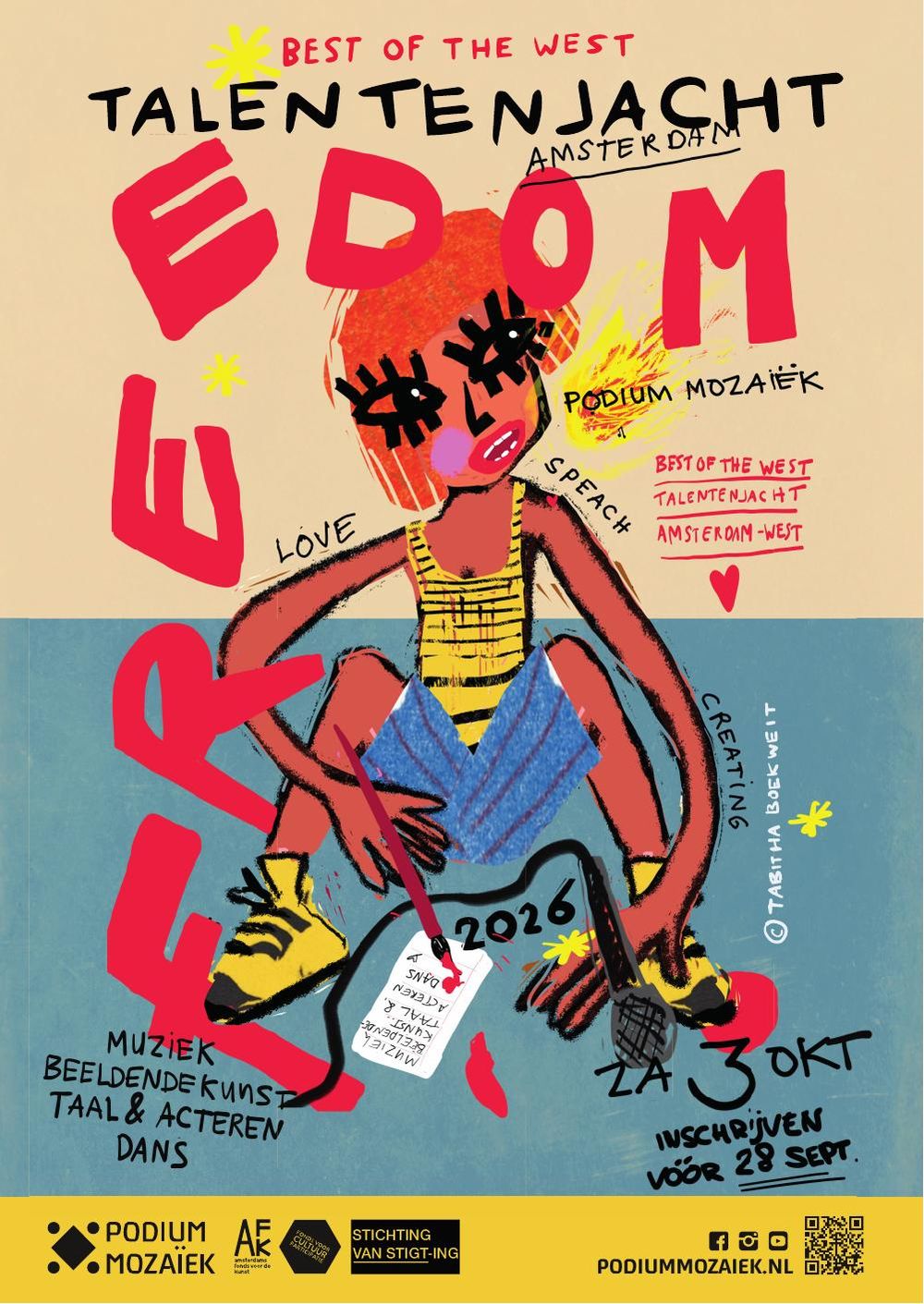 Poster Best of the West Talentenjacht met een kleurrijke illustratie