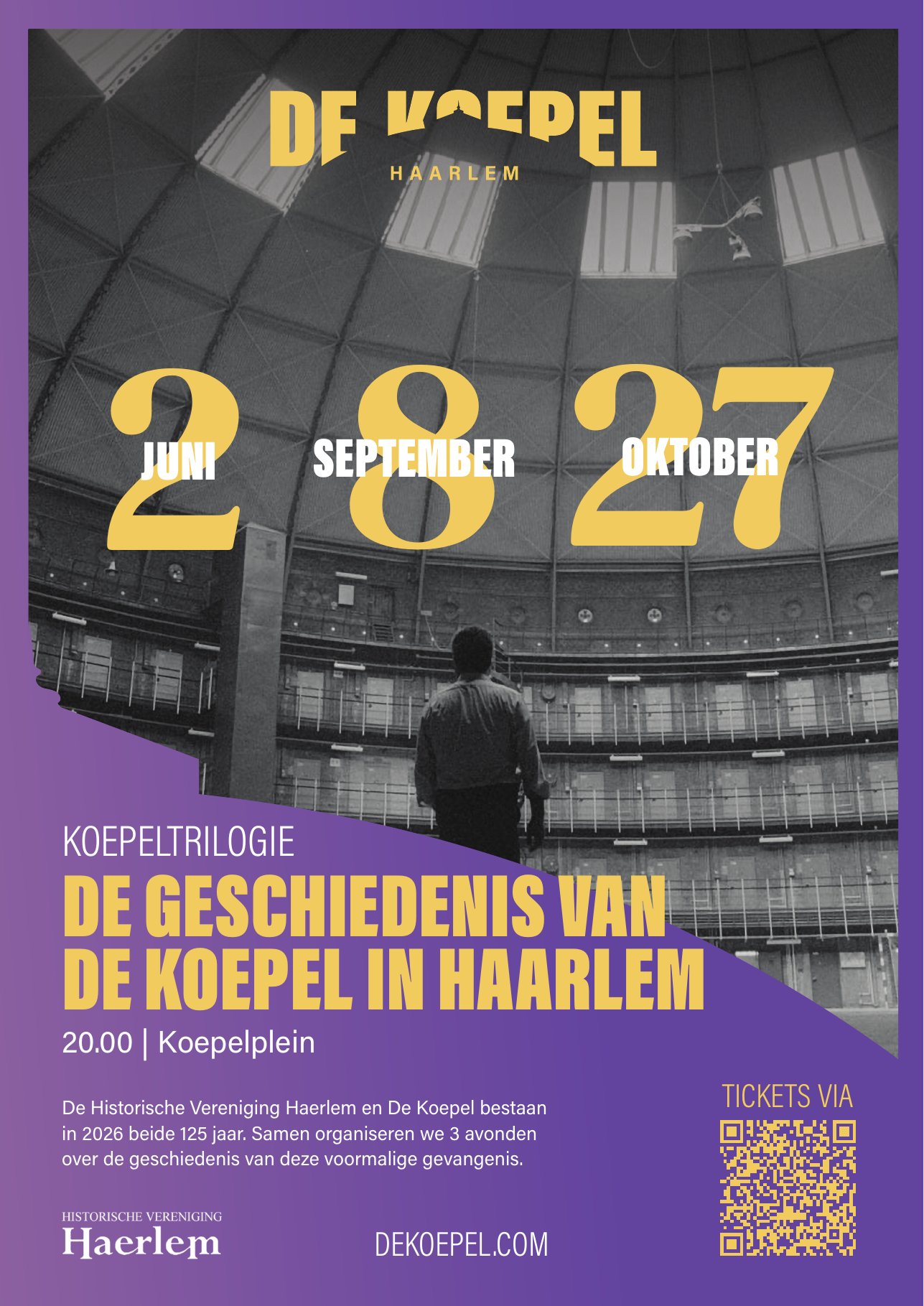 A3 poster Koepeltrilogie: de geschiedenis van De Koepel in Haarlem, met de Historische Vereniging Haerlem