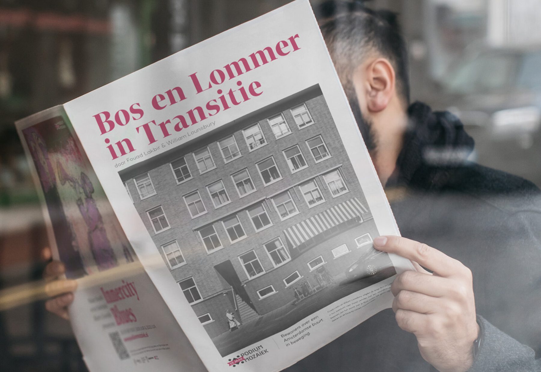 Iemand leest de krant Bos en Lommer in transitie