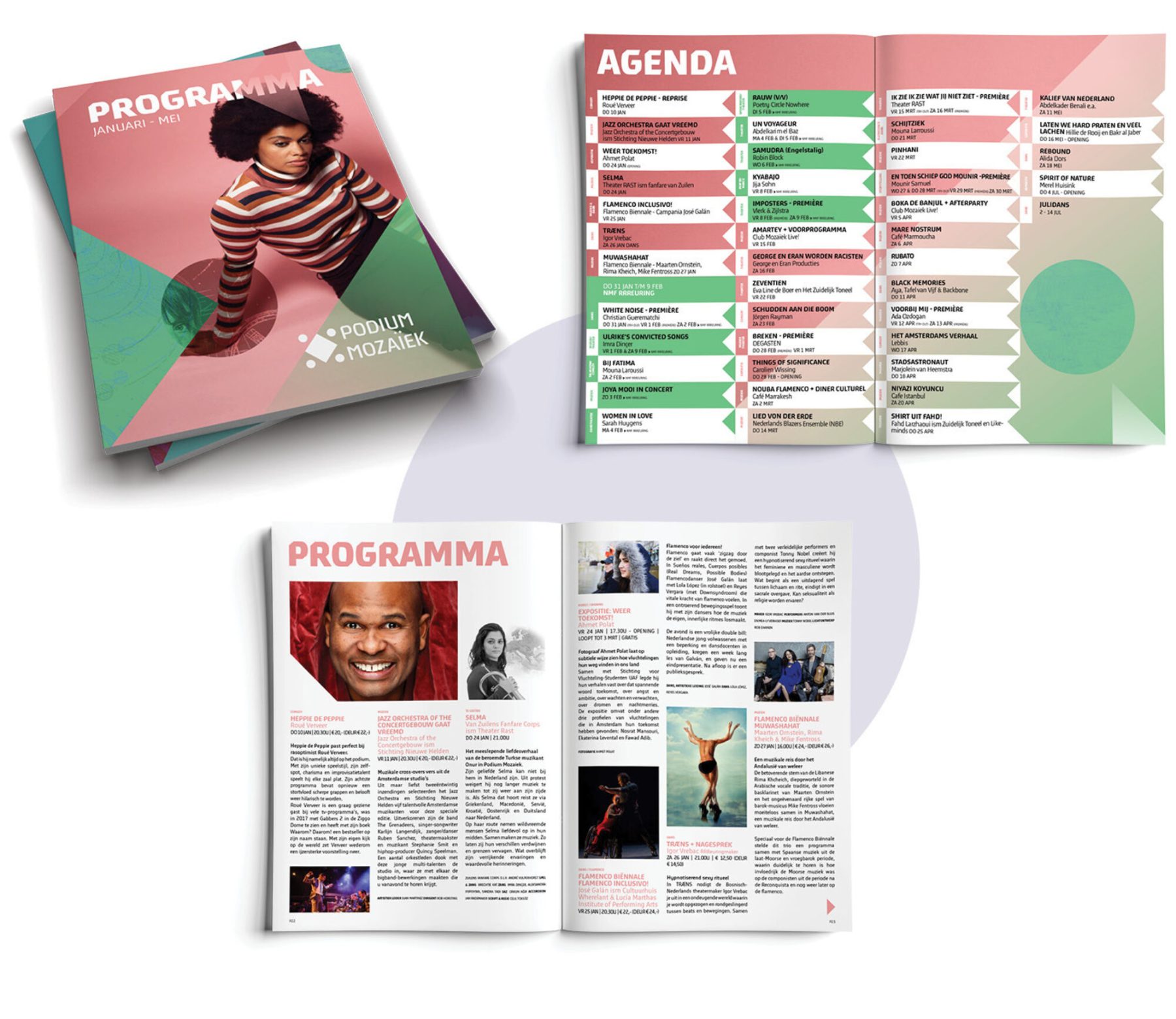 Programmabrochures van Podium Mozaïek